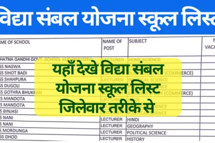 Vidya Sambal Yojana School List